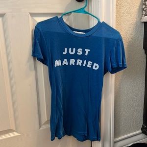 Blue Wildfox “Just Married” tee in great condition!